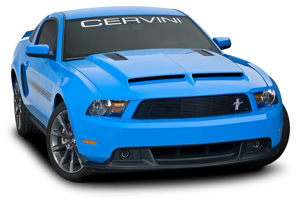 Cervinis Fiberglass Ram Air Hood w Louvers 2010-12 Ford Mustang